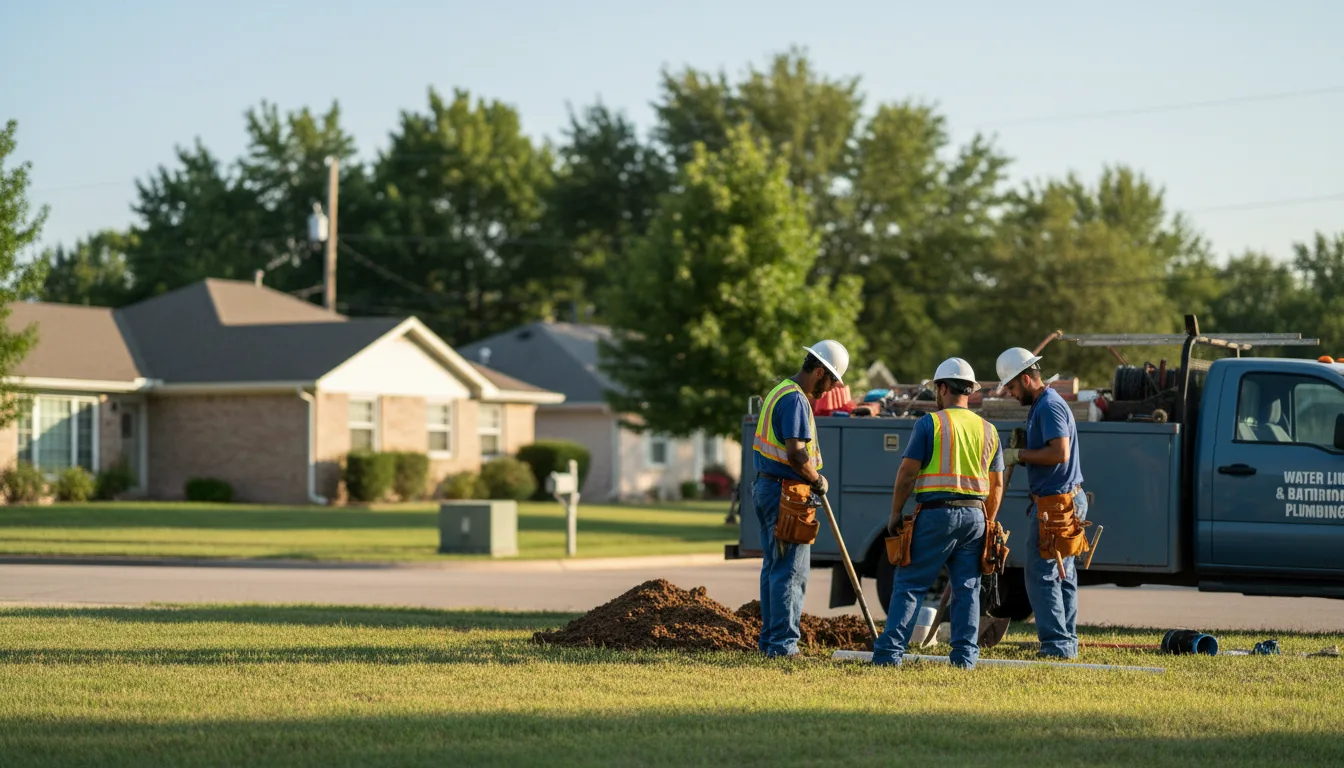 Residential water line and bathroom plumbing service in O Kean, AR